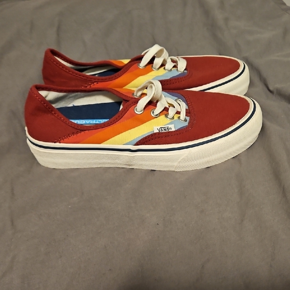 Vans Red and Multicolor Sneakers